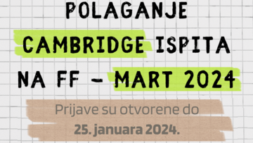 Отворене пријаве за полагање Кембричких испита на Филозофском у марту 2024. године